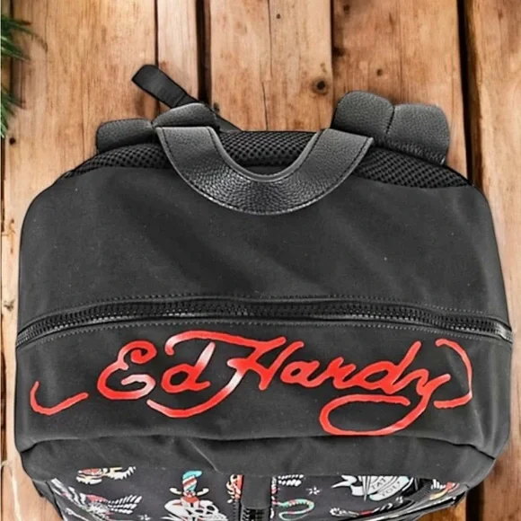 Ed Hardy Tattoo Print Backpack - Picture 4 of 10